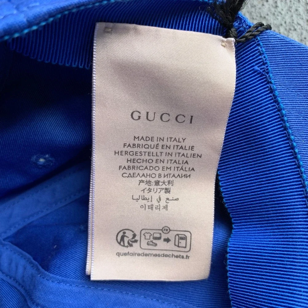 Gucci Logo 25 Baseball Cap Hat Size S 57cm Cotton Drill Blue NEW WITH TAGS!